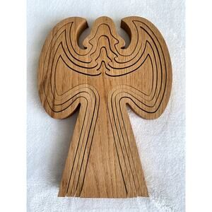 Vintage Nestled Wood 3D Art Angel 10" Christmas Decor‎